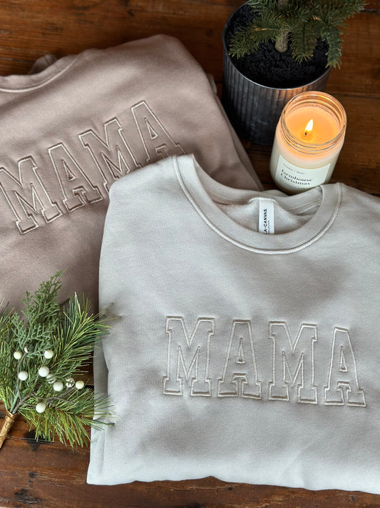 Neutral Embroidered MAMA Sweatshirt