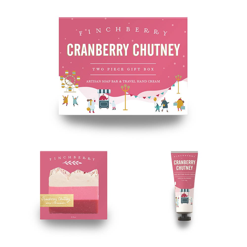 Cranberry Chutney 2 Pcs Stocking Stuffer Bath & Body Set