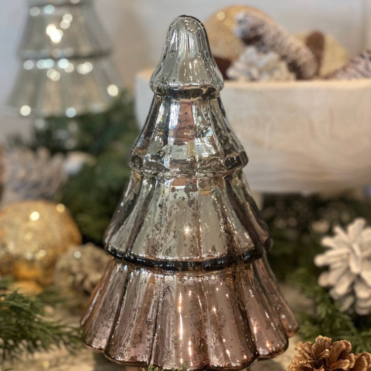 Ombre Christmas Mercury Glass Tree